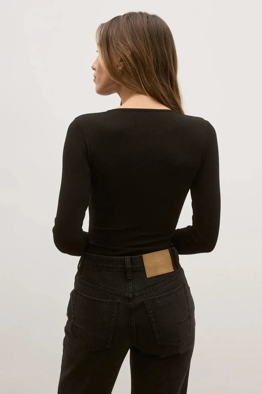 Lara Bodysuit in Black Bayse Brand