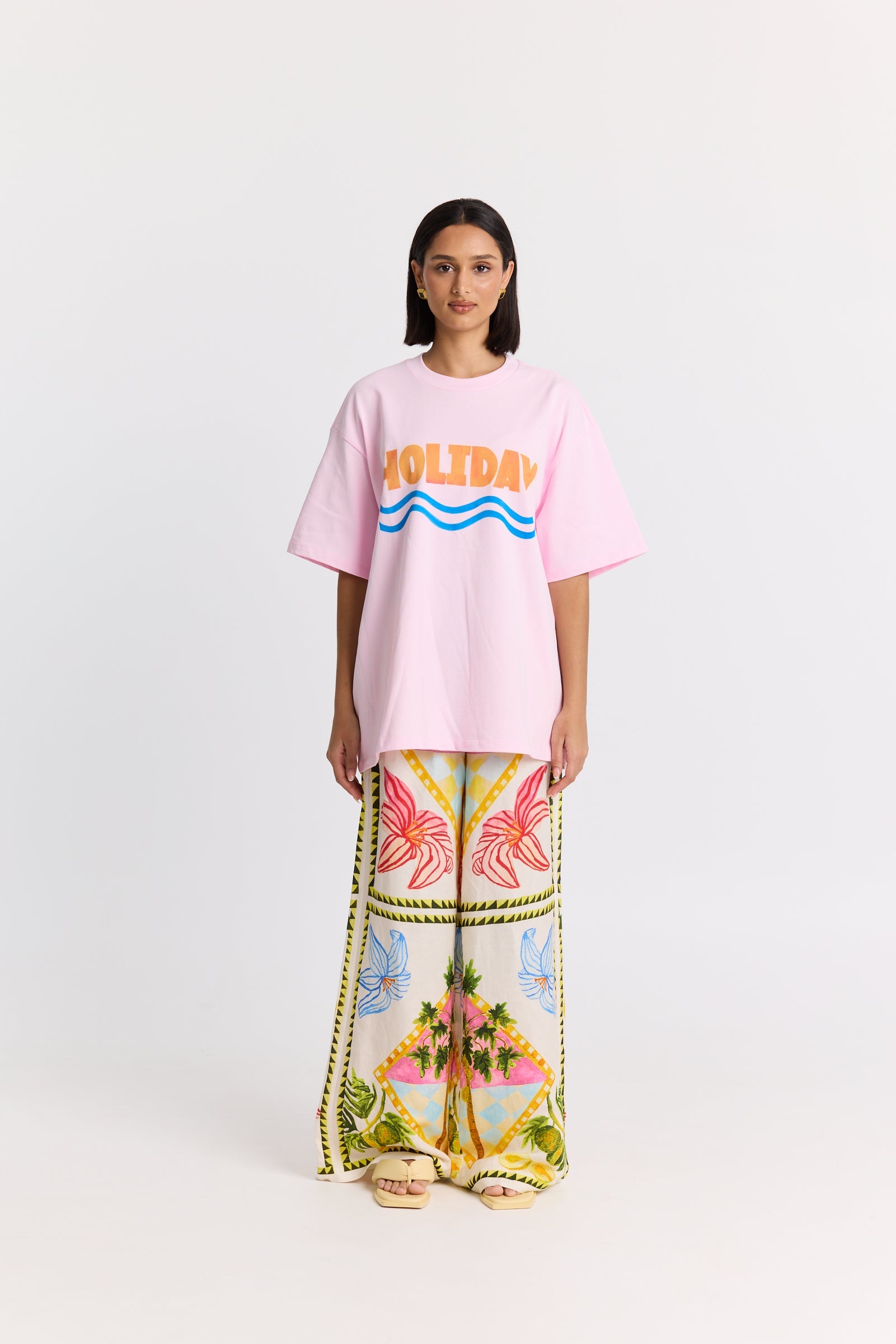 Holiday Oversized Tee in Pink Maku