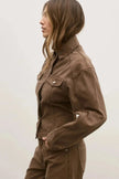 Violet Denim Jacket in Chocolate Bayse Brand