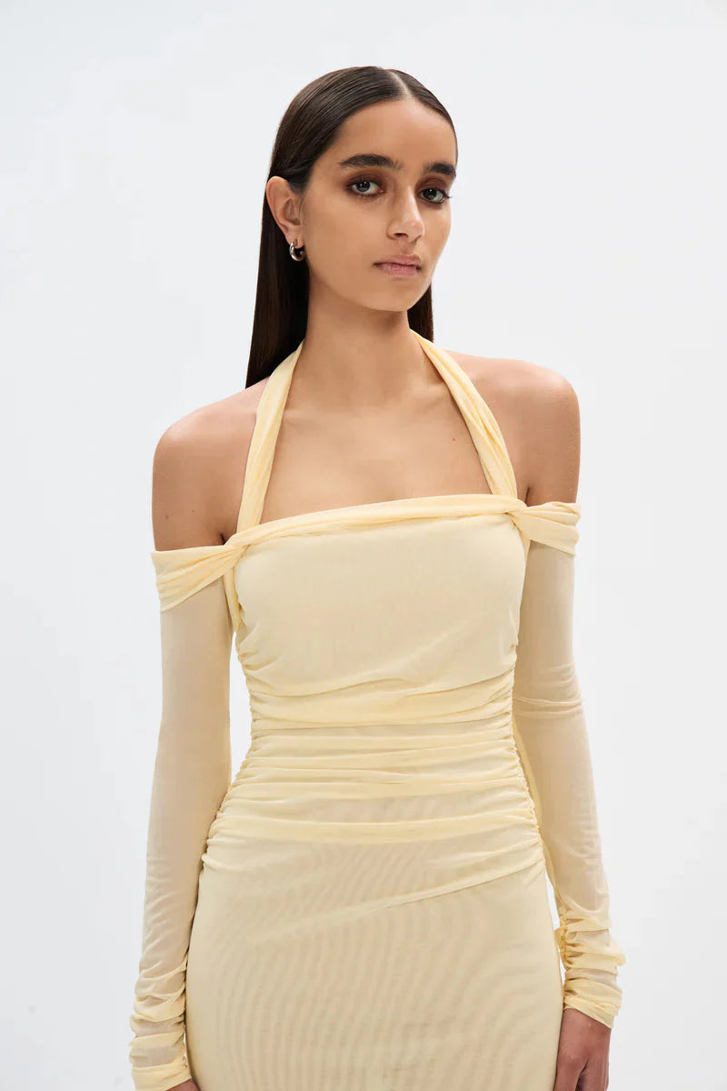 Sonnet Mesh Dress in Butter Misha