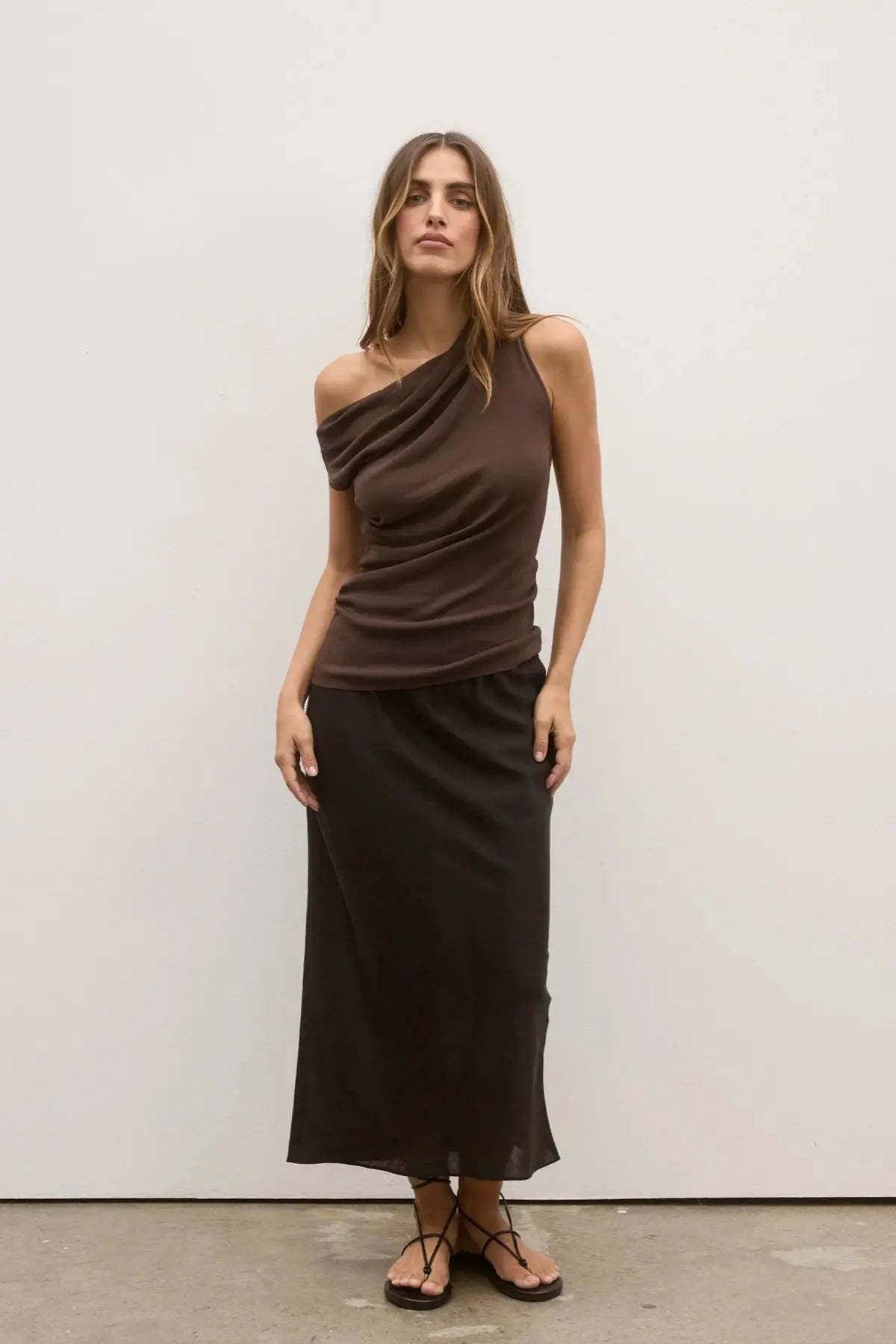 Monet Knit Top in Coffee Bayse Brand