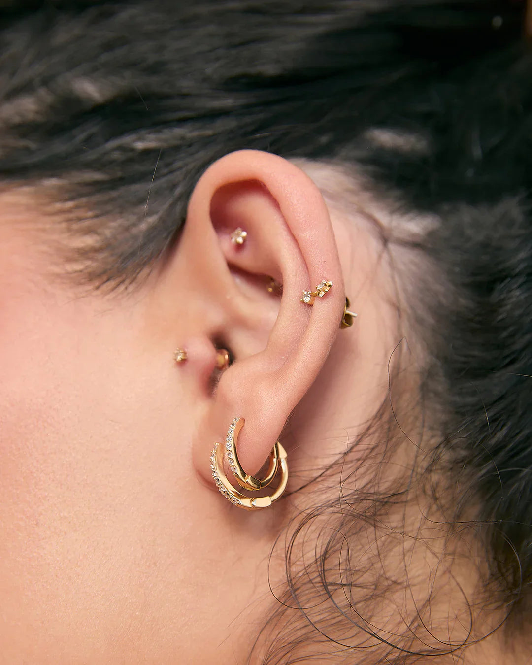 Tabitha Mini Gold Huggies Arms of Eve