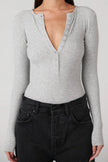 Lara Bodysuit in Grey Marle Bayse Brand