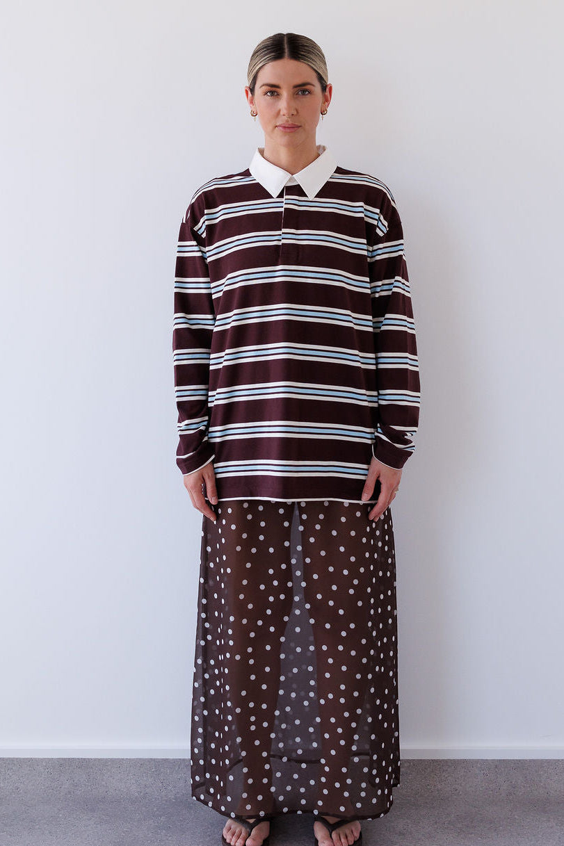 Winnie Polo in Chocolate Stripe Mabel