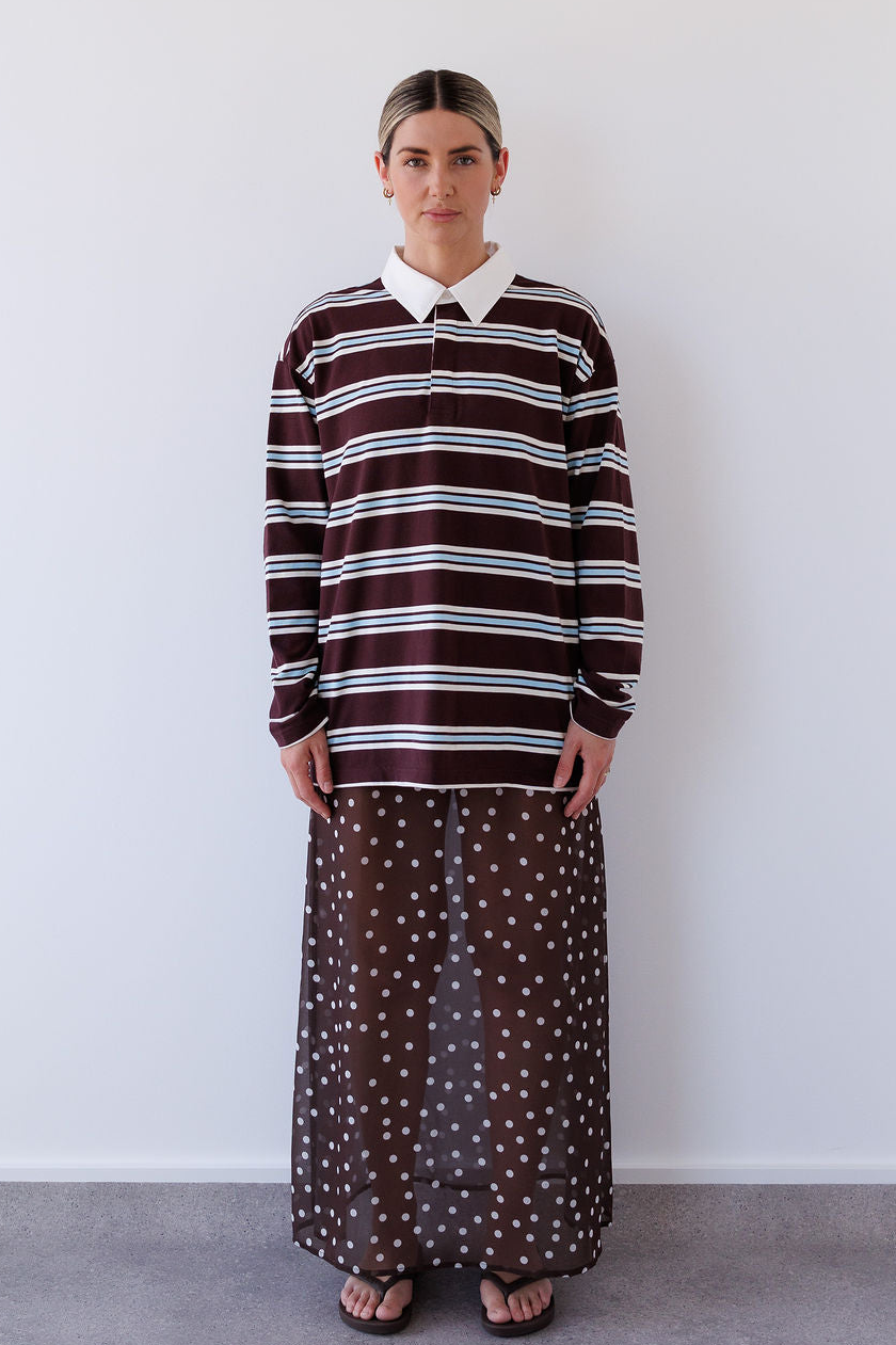 Winnie Polo in Chocolate Stripe Mabel