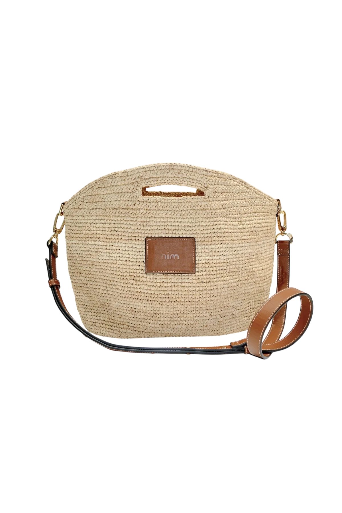 Leather Trim Raffia BB