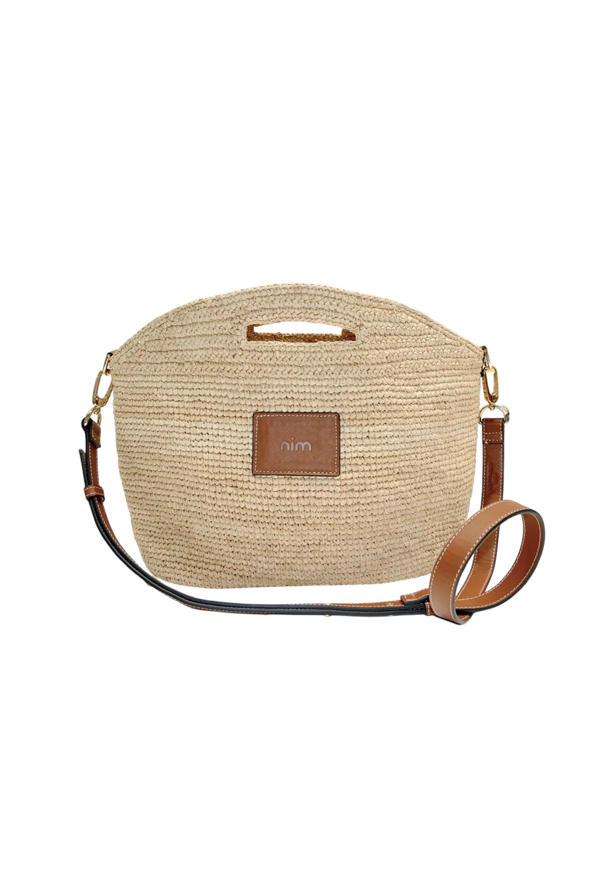 Leather Trim Raffia BB