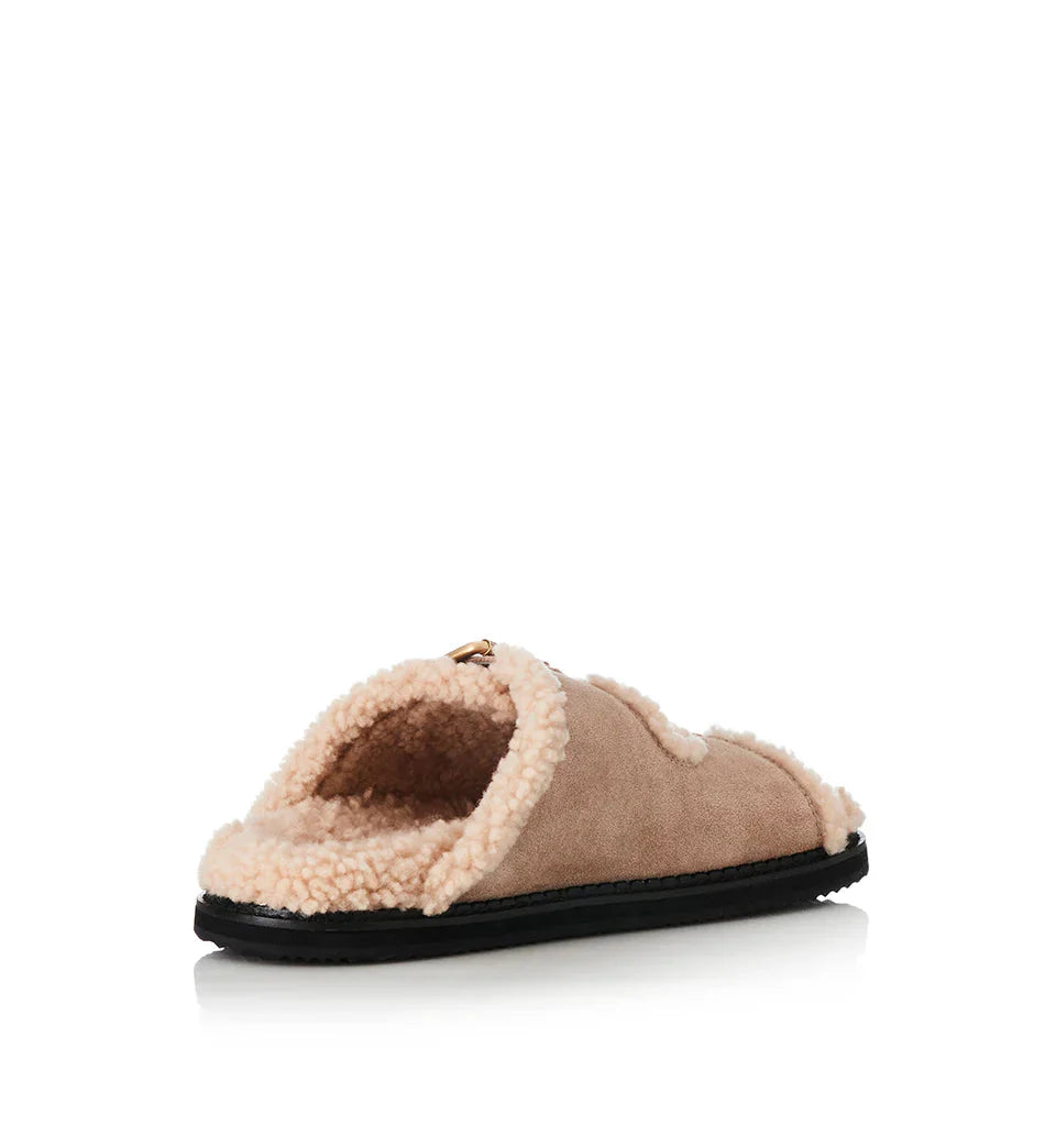 Panama Shearling Slide in Natural Alias Mae