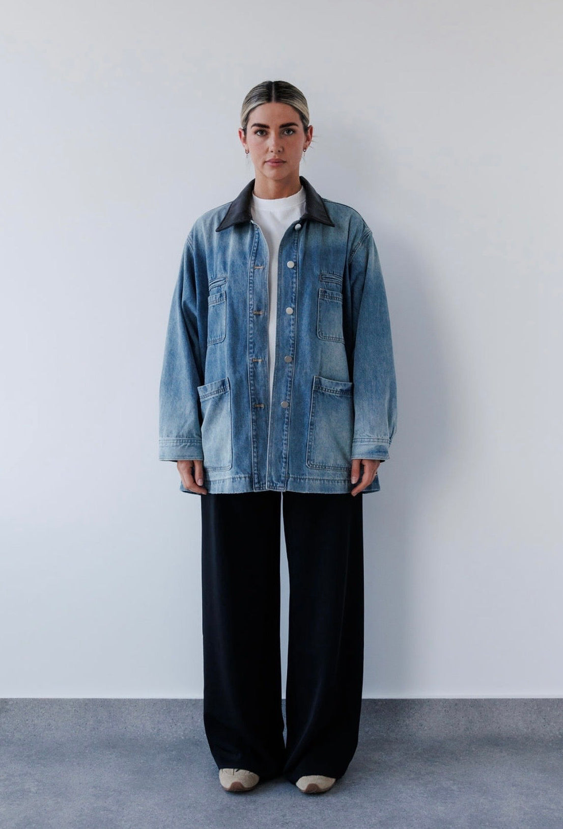 Charlie Jacket in Blue Denim Mabel