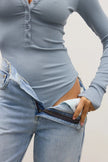 Lara Bodysuit in Blue Bayse Brand