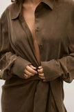 Noah Shirt Dress in Chocolate Bayse Brand
