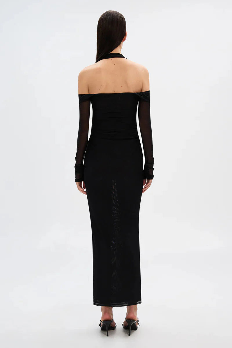 Sonnet Mesh Dress in Black Misha