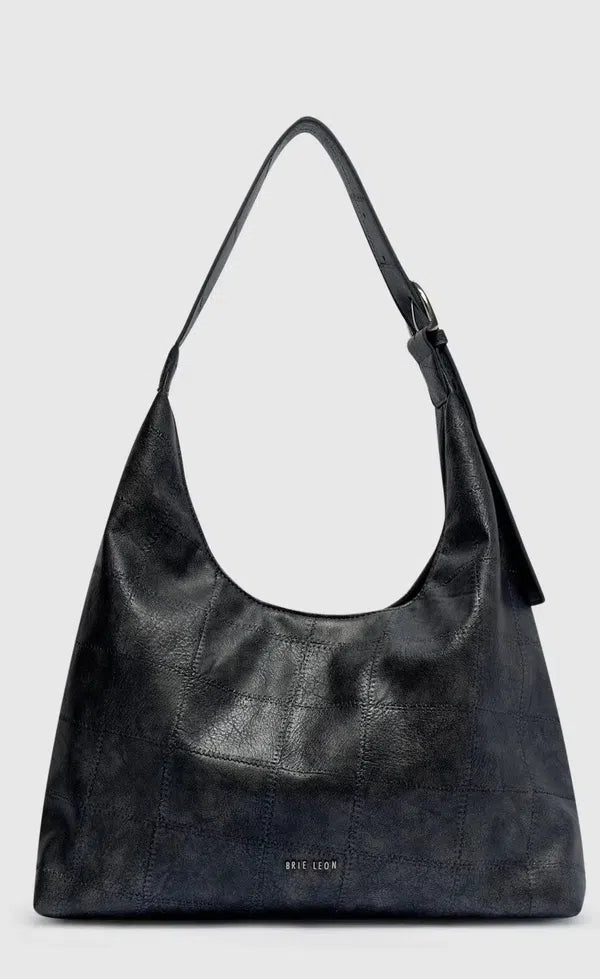 Grey PU tote clothlifestyle boutique with shoulder strap
