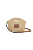 Leather Trimmed Raffia Mini