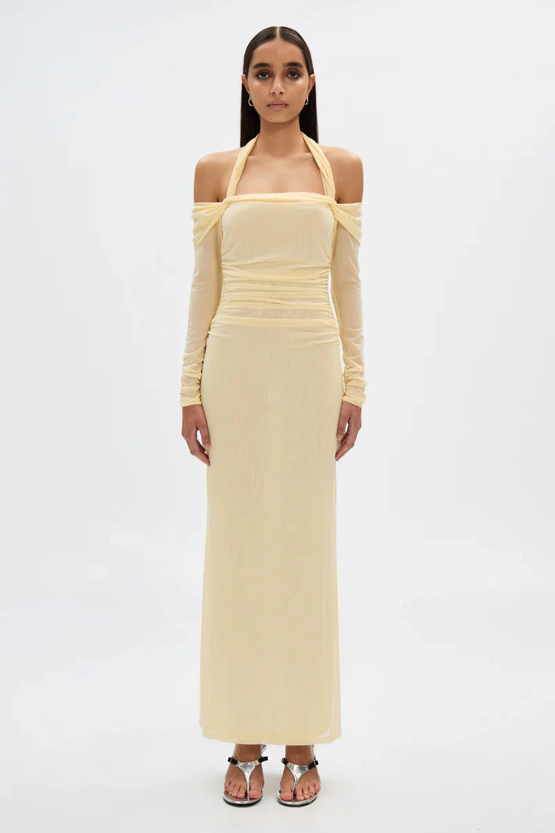 Sonnet Mesh Dress in Butter Misha