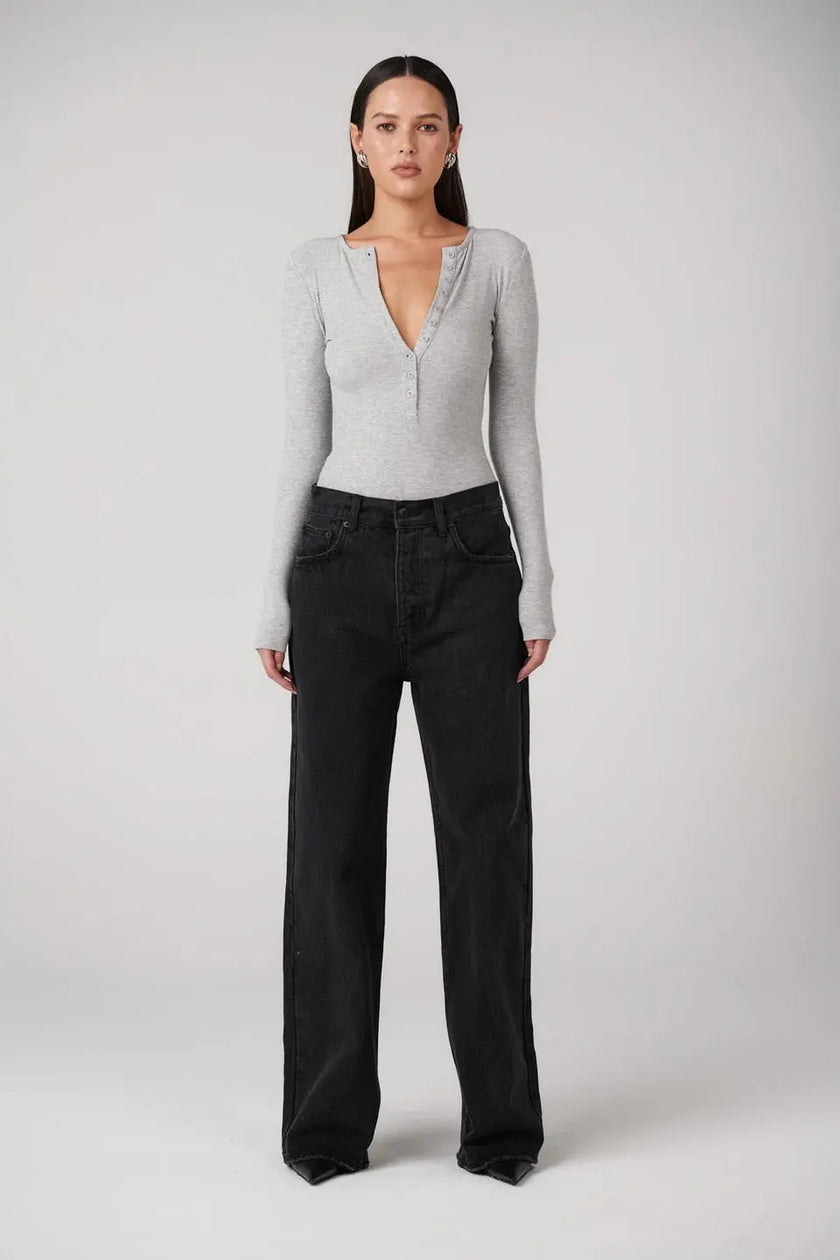 Lara Bodysuit in Grey Marle Bayse Brand