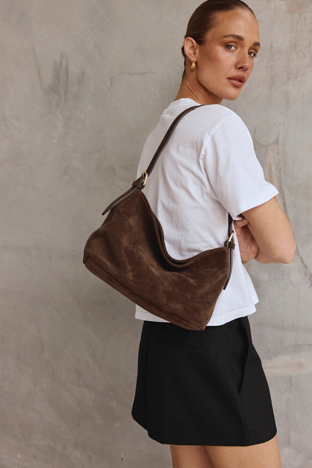 Eden Dark Chocolate Suede Bag Cloth Lifestyle Boutique