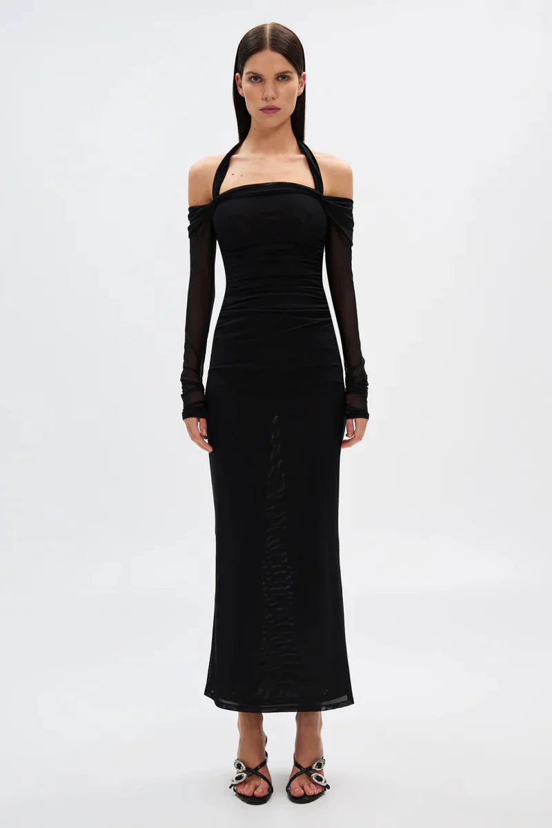 Sonnet Mesh Dress in Black Misha