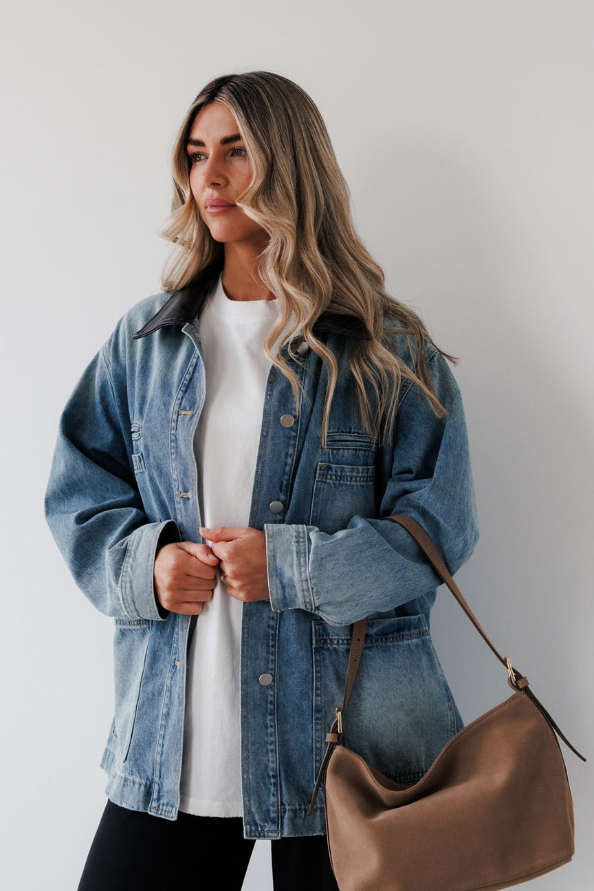 Charlie Jacket in Blue Denim Mabel
