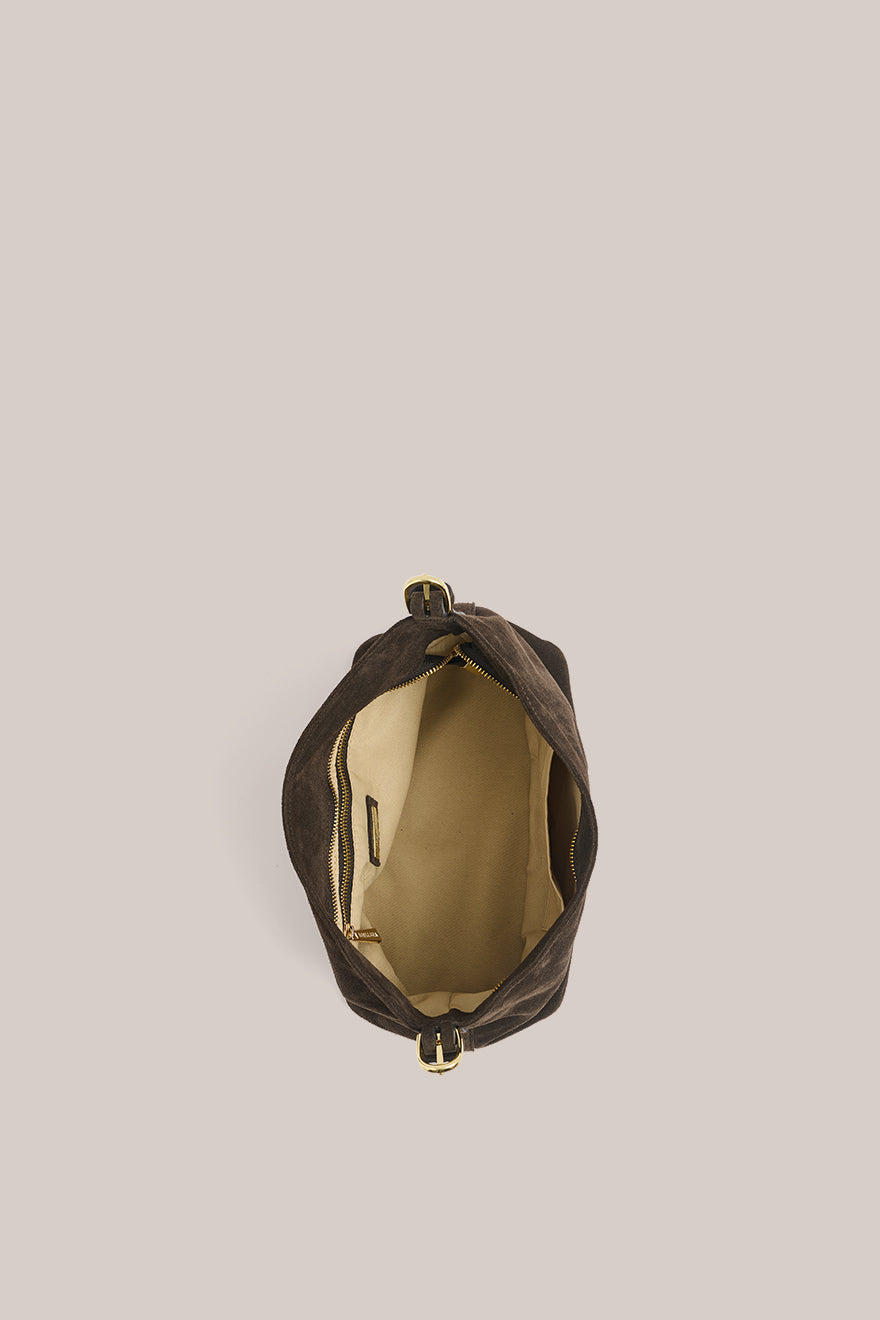 Eden Dark Chocolate Suede Bag Cloth Lifestyle Boutique