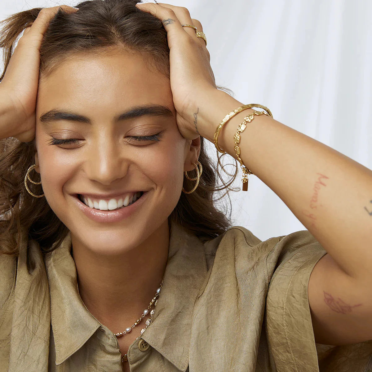 Helios Gold Cuff Bracelet Arms of Eve