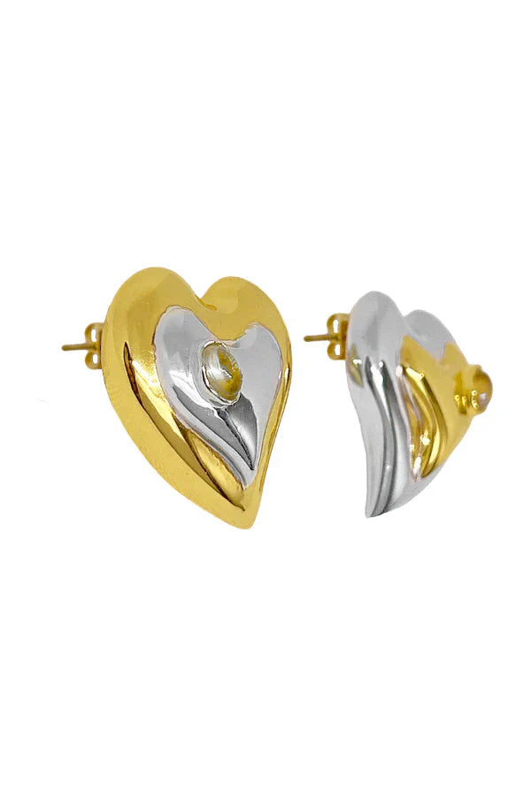 Morgan Earrings in Mixed Metal Mountain and Moon