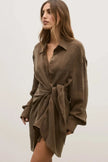 Noah Shirt Dress in Chocolate Bayse Brand