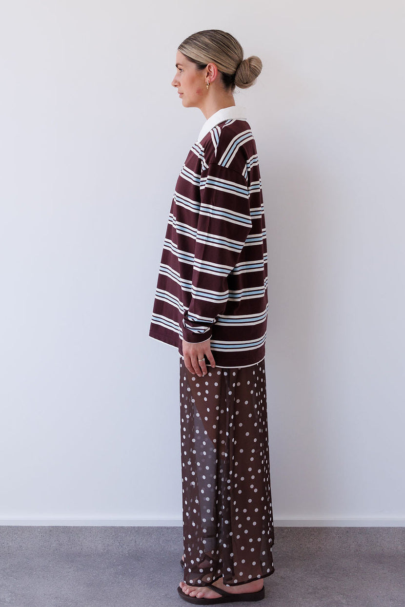 Winnie Polo in Chocolate Stripe Mabel