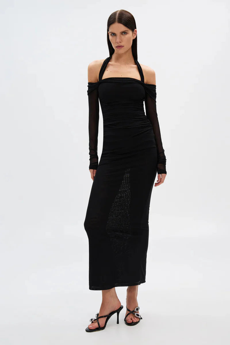 Sonnet Mesh Dress in Black Misha