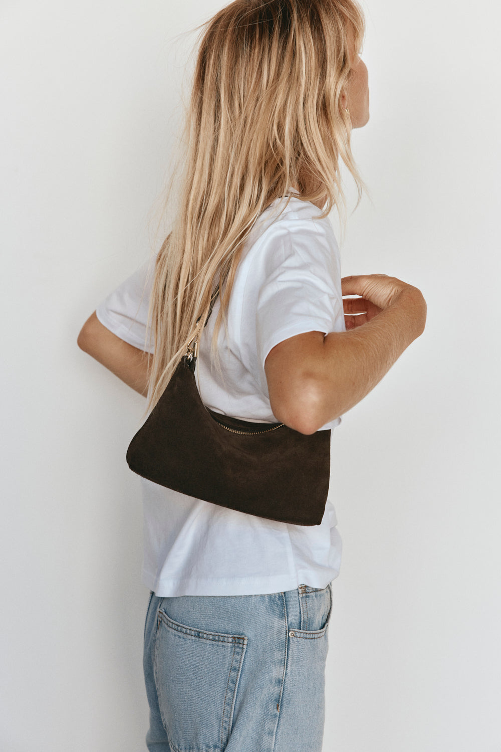 Ashley Bag in Chocolate Suede