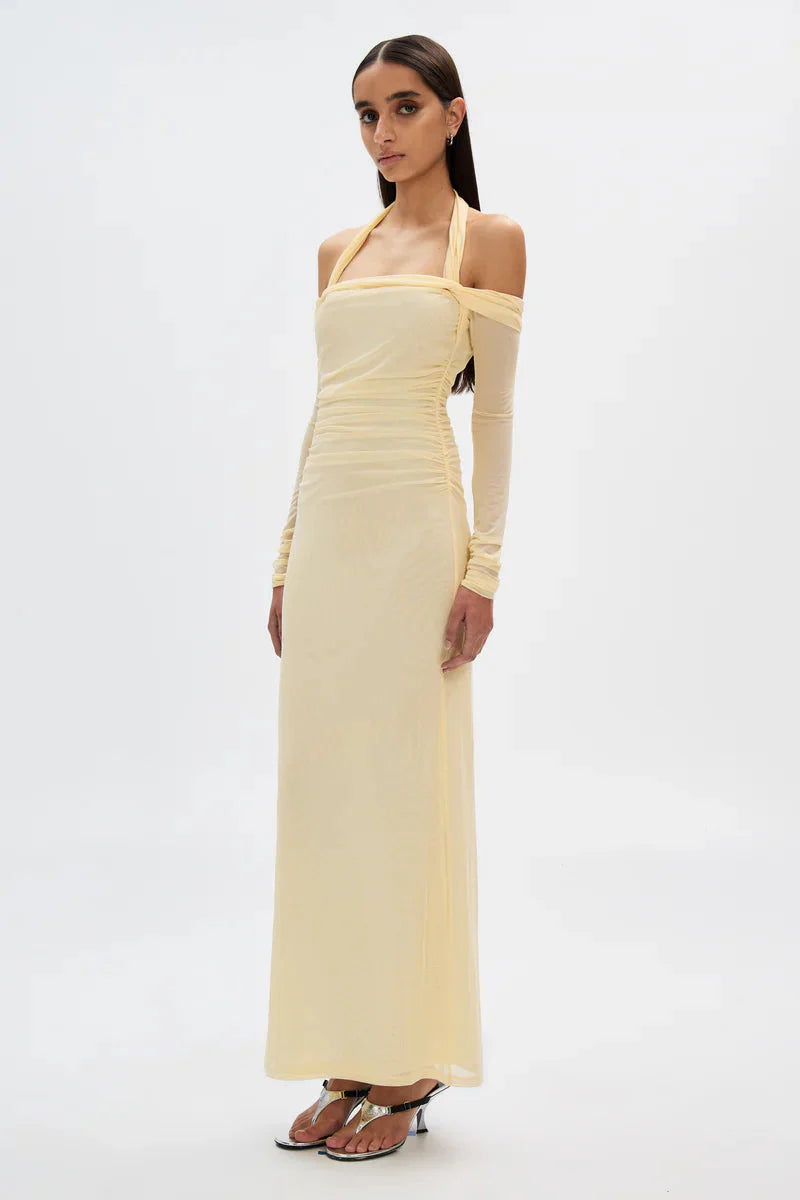 Sonnet Mesh Dress in Butter Misha