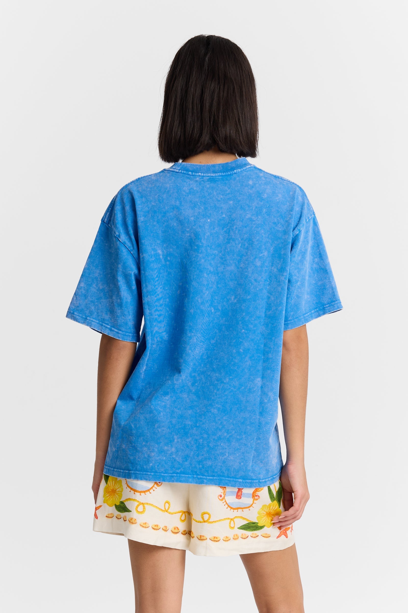 Mango Oversized Tee in Blue Maku