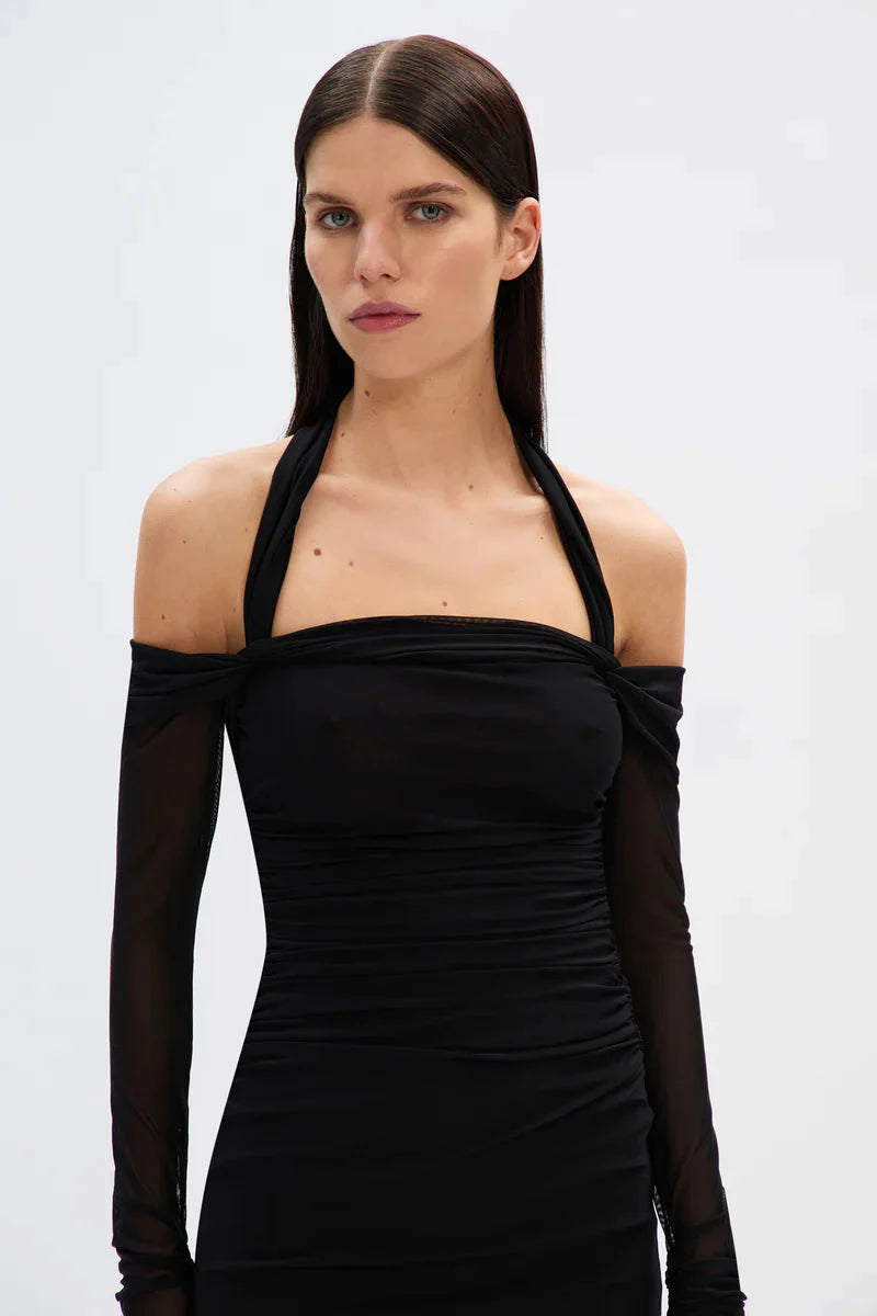 Sonnet Mesh Dress in Black Misha