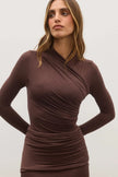 Amrita Bodysuit in Chocolate Bayse Brand