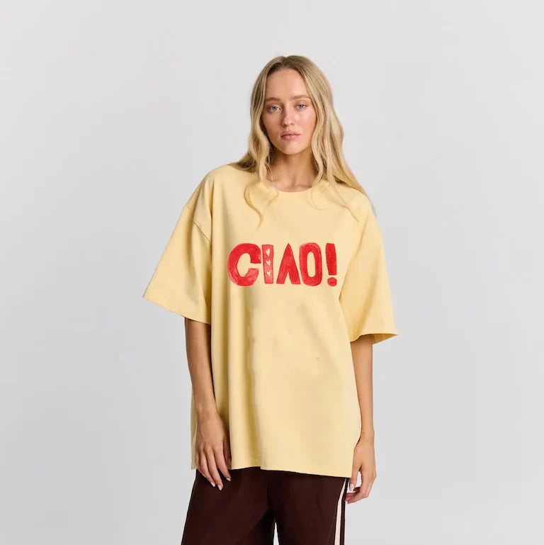 Ciao Oversized Tee in butter Maku
