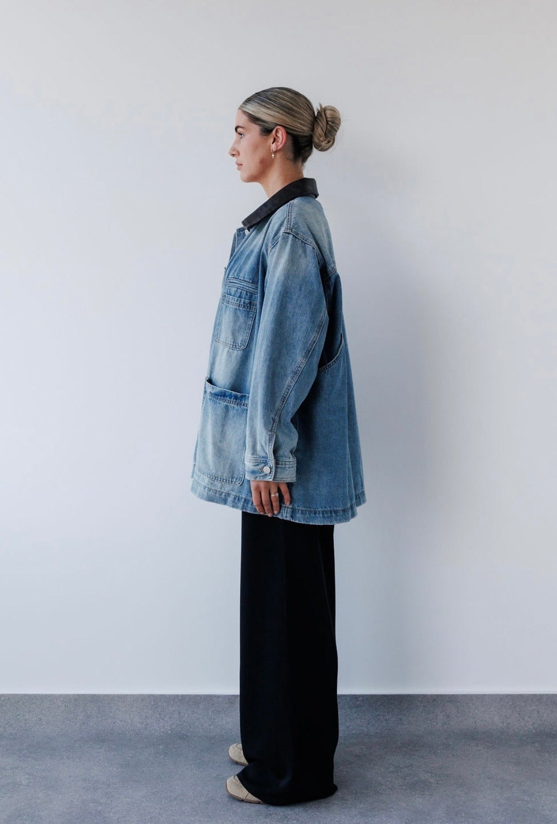 Charlie Jacket in Blue Denim Mabel