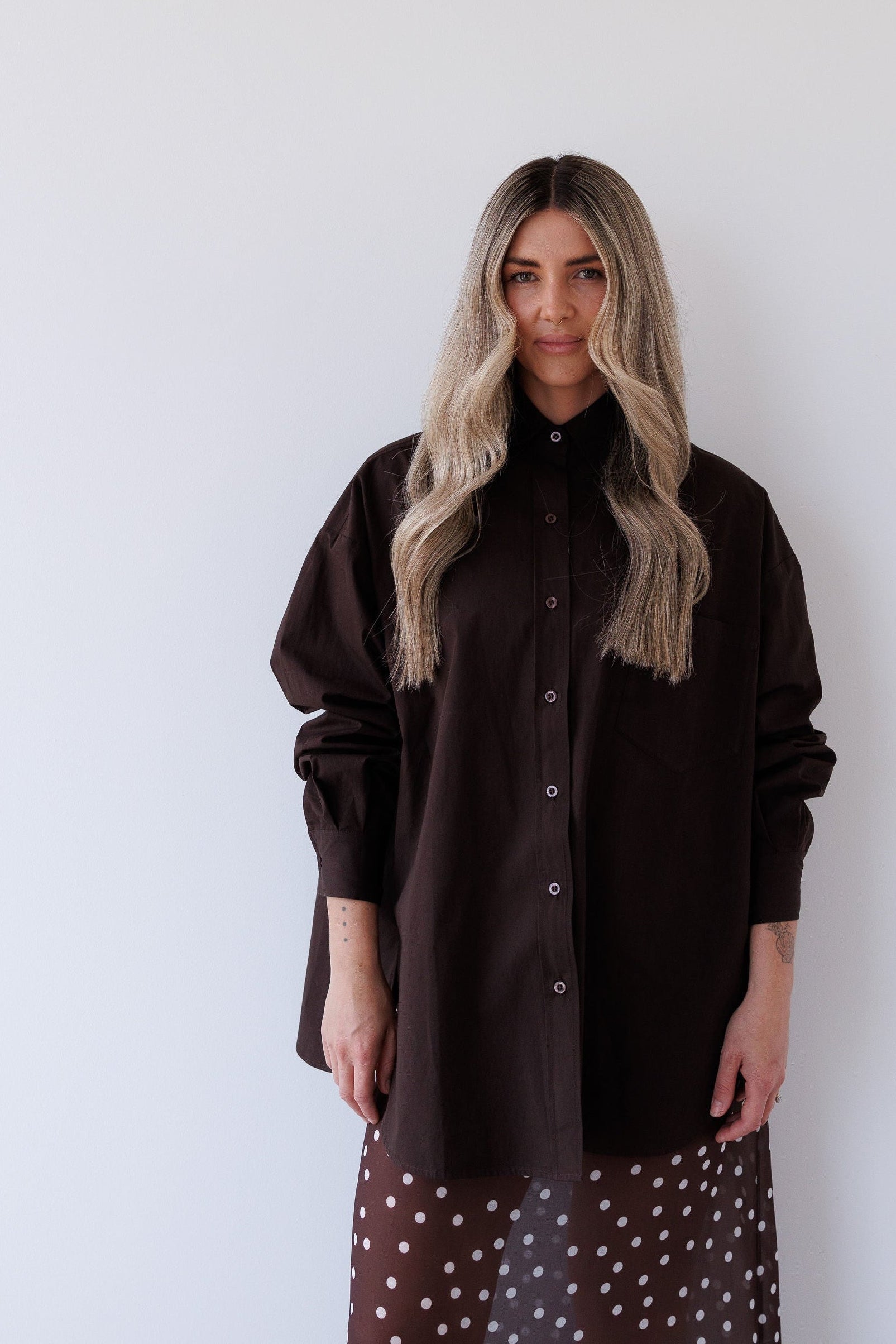 Bec Shirt in Chocolate Mabel