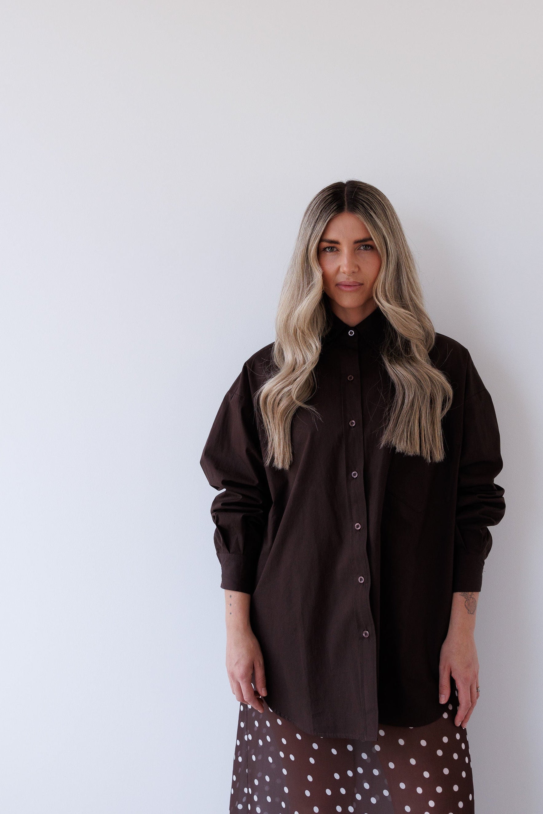 Bec Shirt in Chocolate Mabel