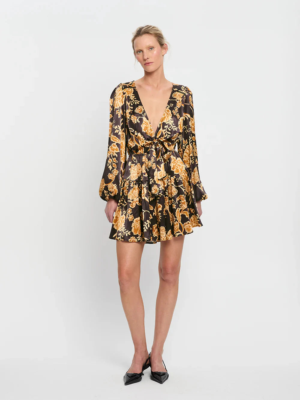 Kaia Tie Front Mini Dress Kivari