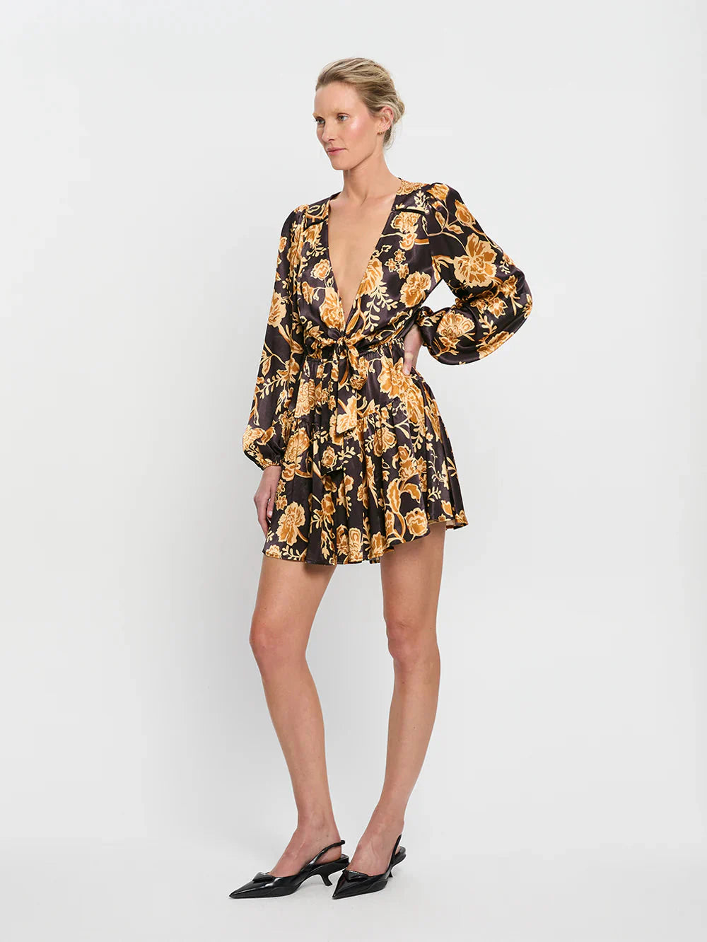 Kaia Tie Front Mini Dress Kivari