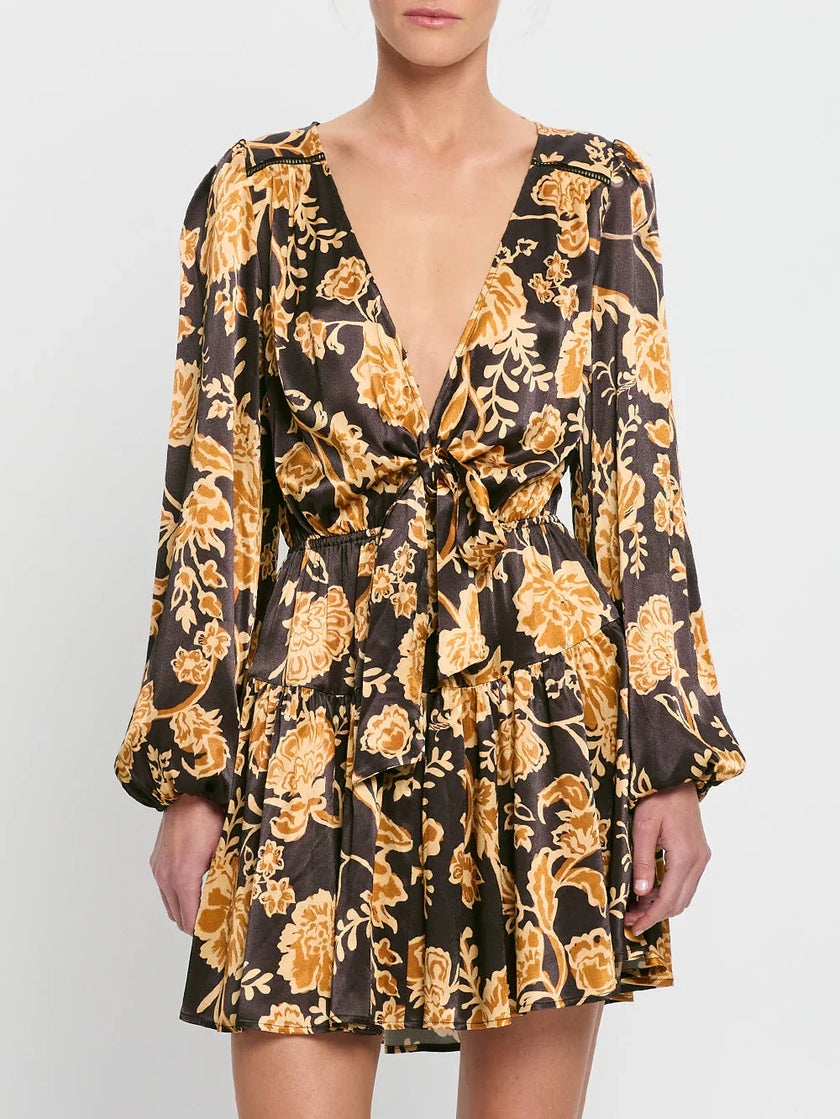 Kaia Tie Front Mini Dress Kivari