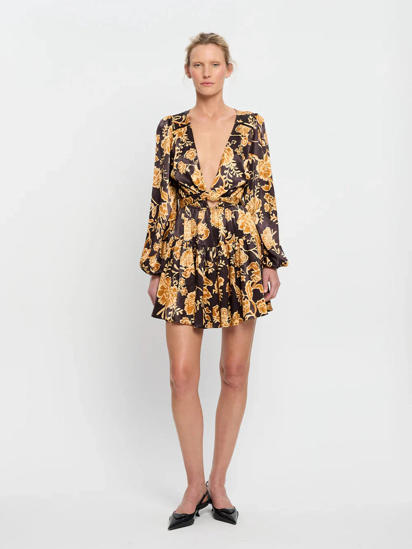 Kaia Tie Front Mini Dress Kivari