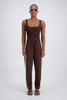 Relaxed pant with stripe brown clothlifestyle boutique